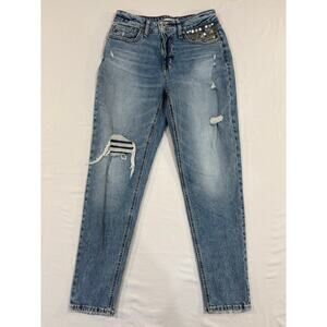 edgely 90s Taper High Rise Embellished Distressed Size 6